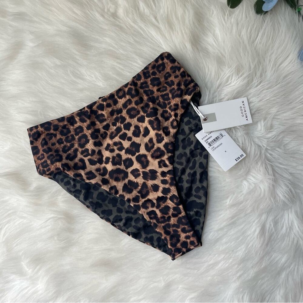 GOOD AMERICAN Swim Better Reversible Bikini Bottom NWT animal print